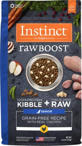 Instinct Raw Boost Grain-Free Chicken Senior Dry Dog Food - 4 Lbs  