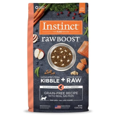 Instinct Raw Boost Grain-Free Salmon Kibble and Freeze-Dried Raw Cat Food - 4.5 Lbs Default Title