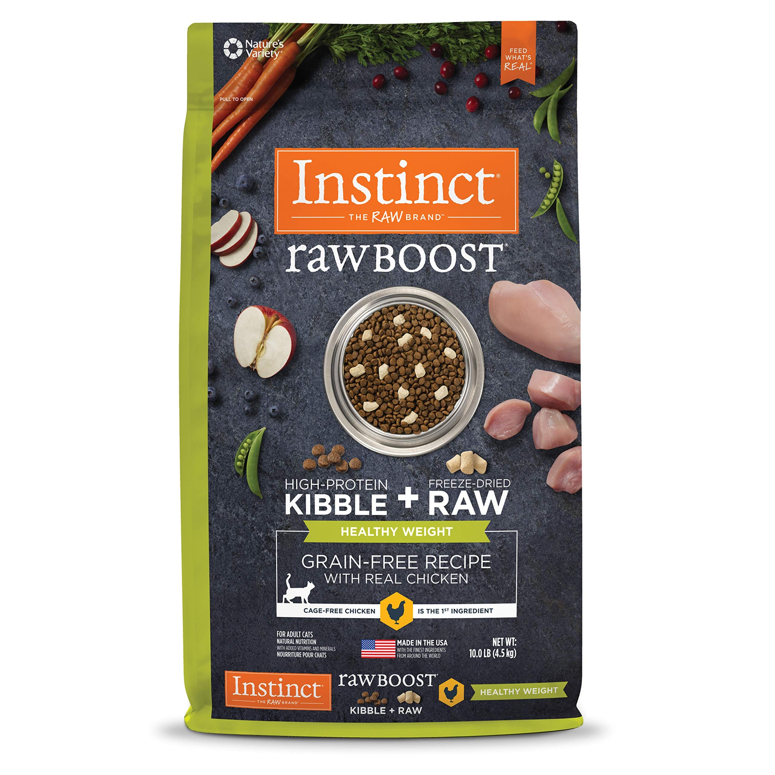 Instinct Raw Boost Healthy Weight Adult Grain Free Recipe with Real Chicken Natural Dry Cat Food