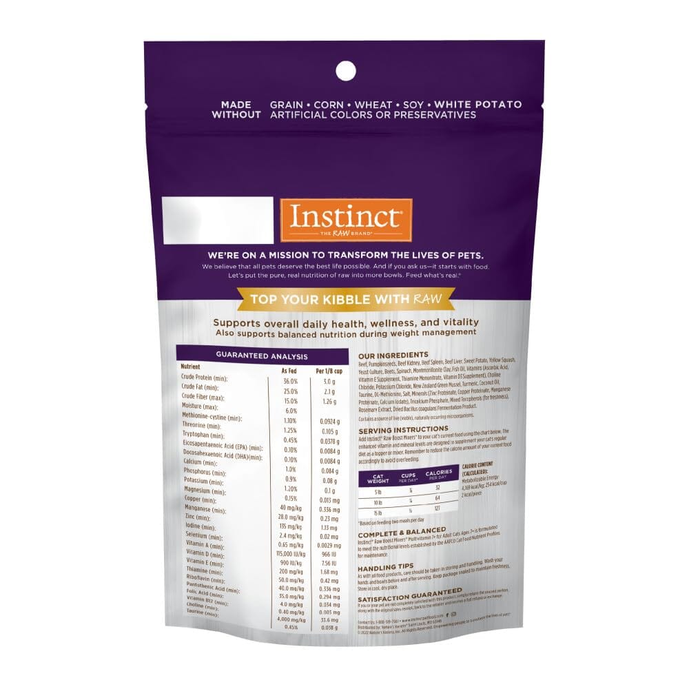 Instinct Raw Boost Mixers Energetic Health Adult 7+ Freeze-Dried Cat Food Toppers - 5.5 Oz  
