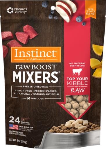 Instinct Raw Boost Mixers Grain Free Beef Formula Freeze Dried Dog Food Topper  