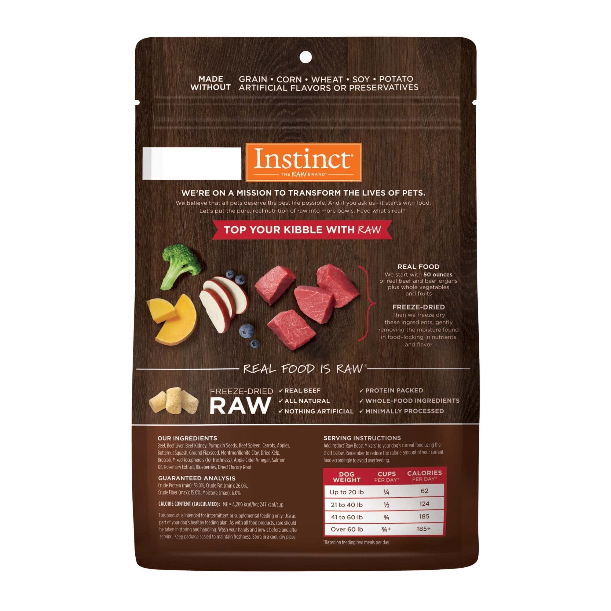 Instinct Raw Boost Mixers Grain-Free Beef Freeze-Dried Raw Dog Food Topper - 25 Oz