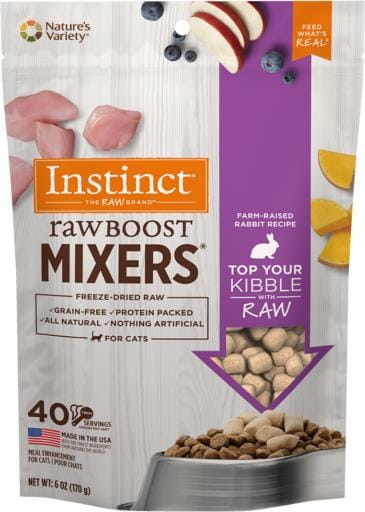 Instinct Raw Boost Mixers Grain Free Rabbit Formula Freeze Dried Cat Food Topper  