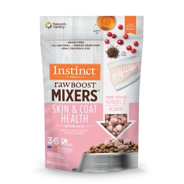 Instinct Raw Boost Mixers Grain Free Skin & Coat Health Freeze Dried Raw Cat Food Topper  