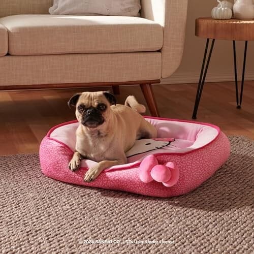 Jazwares Hello Kitty Bolster Rounded Dog and Cat Bed