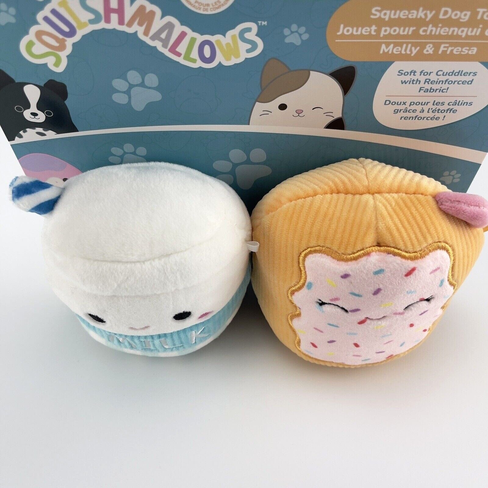 Jazzwares Squishmallows Breakfast Squeak and Chew Dog Toy - 3.5 Inch - 2 Pack 
