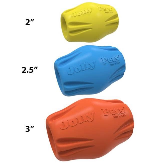 Jolly Pets Flex N' Chew Bobble Treat Inserting Tough-Chewer Rubber Dog Toy Yellow - Small - 2 Inch