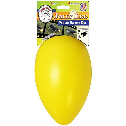 Jolly Pets Jolly Egg Fetch and Floating Dog Toy Yellow 12 Inch