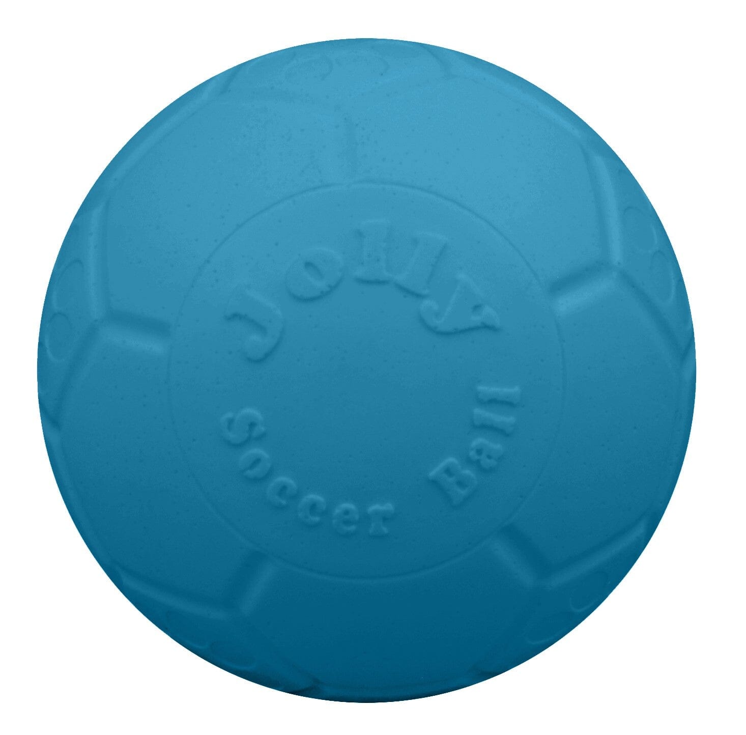 Jolly Pets Soccer Ball Puncture-Proof Chew and Fetch Floating Dog Toy Ocean Blue Medium - 6 Inch