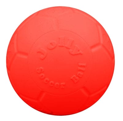 Jolly Pets Soccer Ball Puncture-Proof Chew and Fetch Floating Dog Toy Orange Medium - 6 Inch