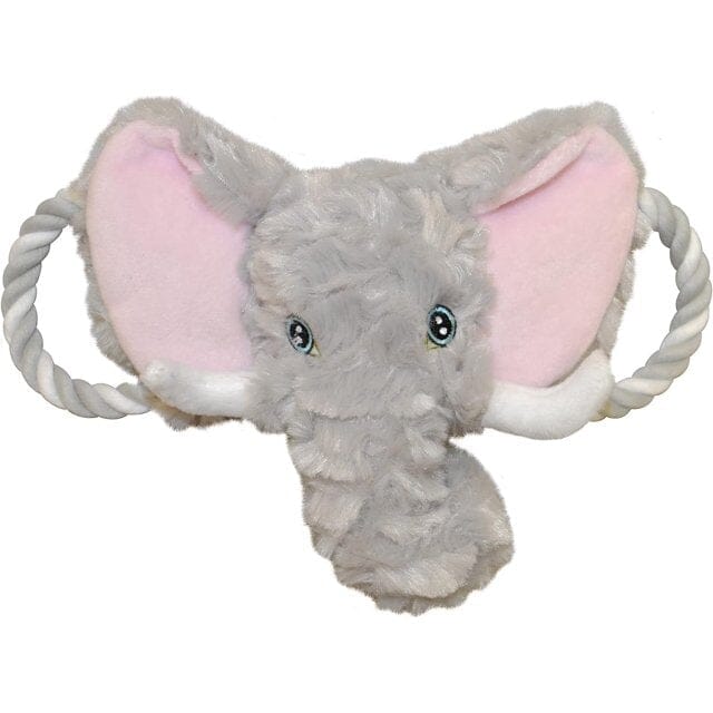 Jolly Pets Tug-A-Mals Elephant Rope and Plush Tug and Squeak Dog Toy Medium