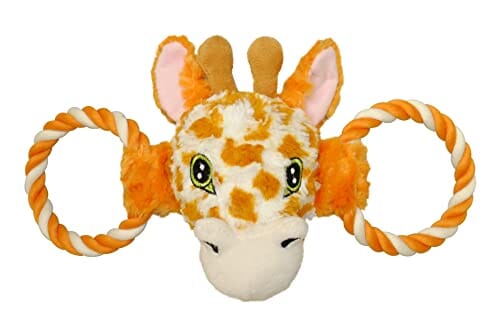 Jolly Pets Tug-A-Mals Giraffe Rope and Plush Tug and Squeak Dog Toy - Large Default Title