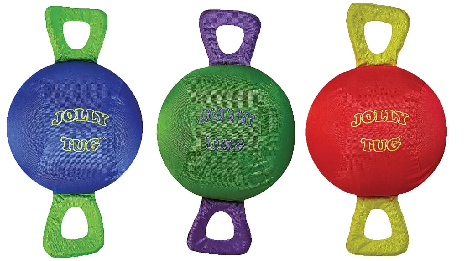Jolly Pets Tug and Squeak Nylon Dog Toy - Green/Orange Large
