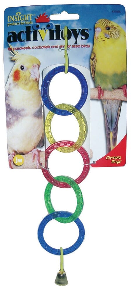 JW Pet Activitoys Olympic Rings Plastic Bird Toy