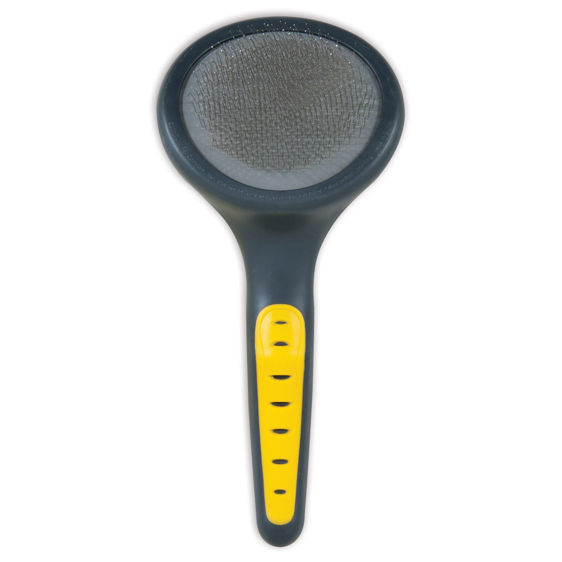 JW Pet GripSoft Grooming Soft Slicker Pin Brush for Sensitive Skin - Gray/Yellow Default Title