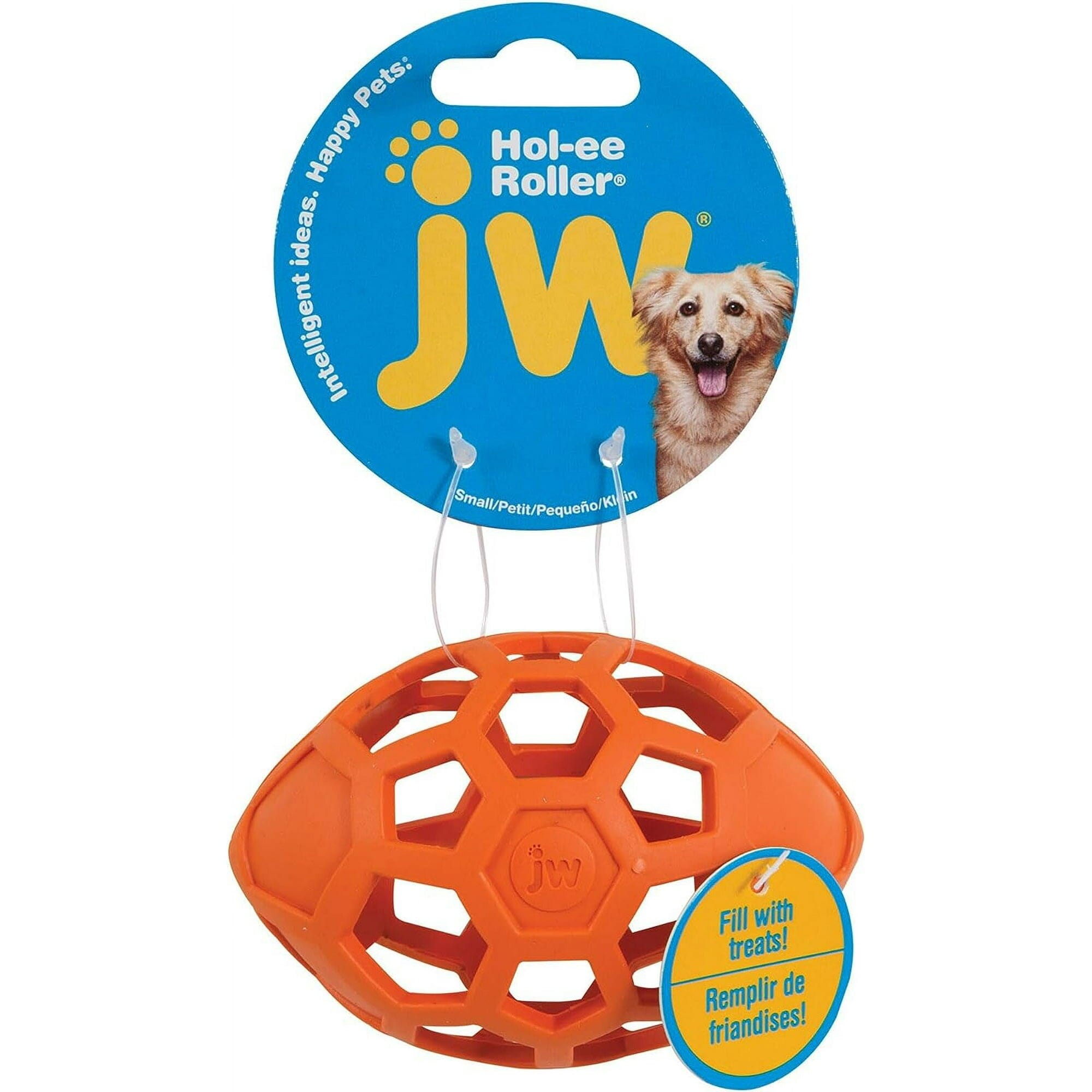 JW Pet HOL-EE Roller Puzzle Egg Shaped Chew and Fetch Rubber Dog Toy - Assorted Color - Small Default Title