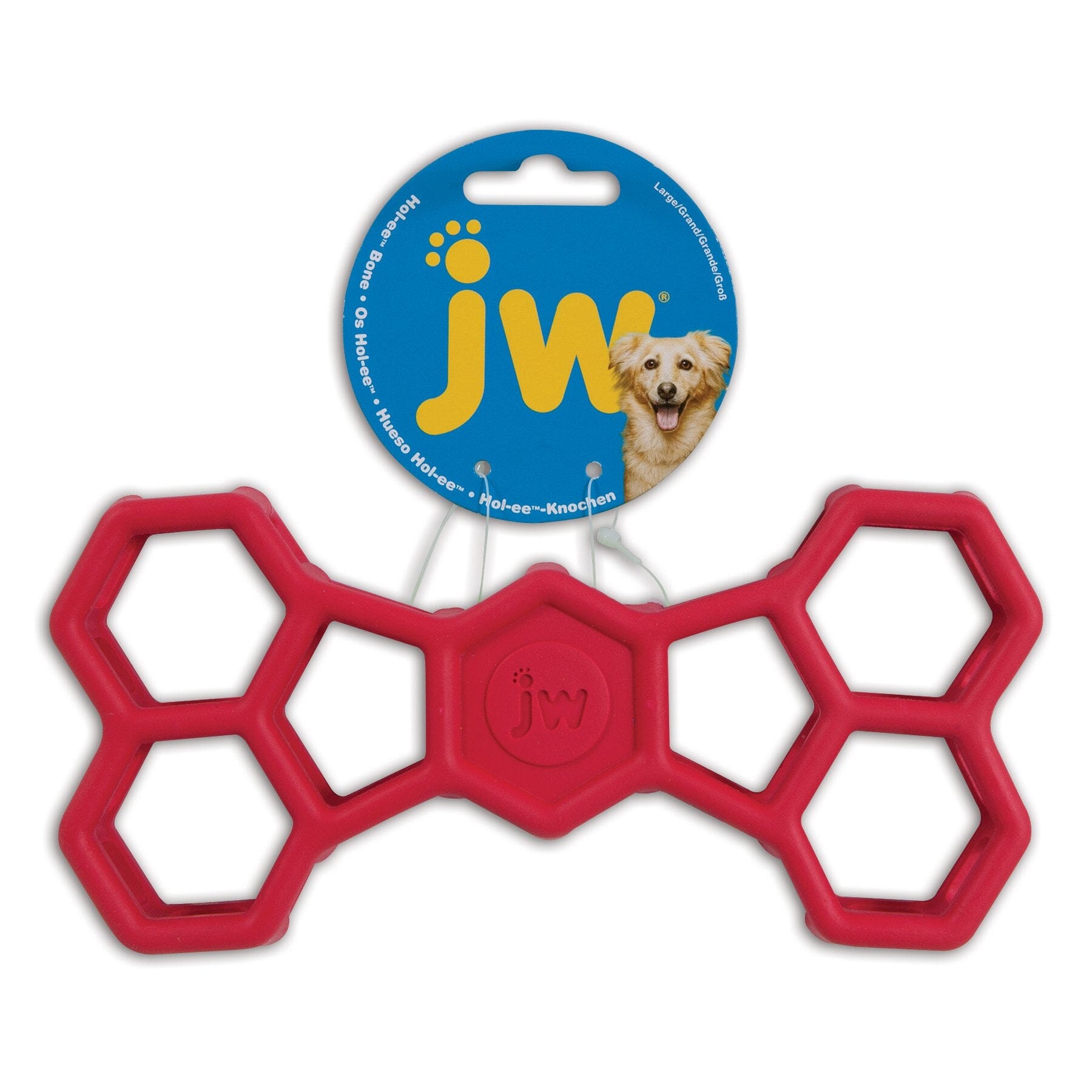 JW Pet Holee Bone Rubberized Dog Toy - Assorted - Large  