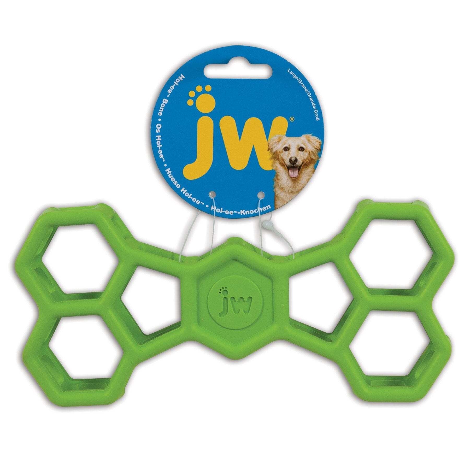 JW Pet Holee Bone Rubberized Dog Toy - Assorted - Large  