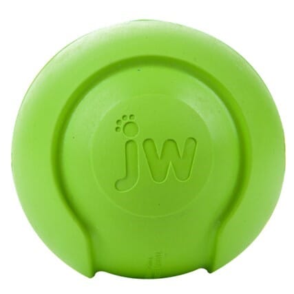 JW Pet iSqueak Bouncin' Baseball Chew and Fetch Squeaky Rubber Dog Toy - Colors Vary Medium