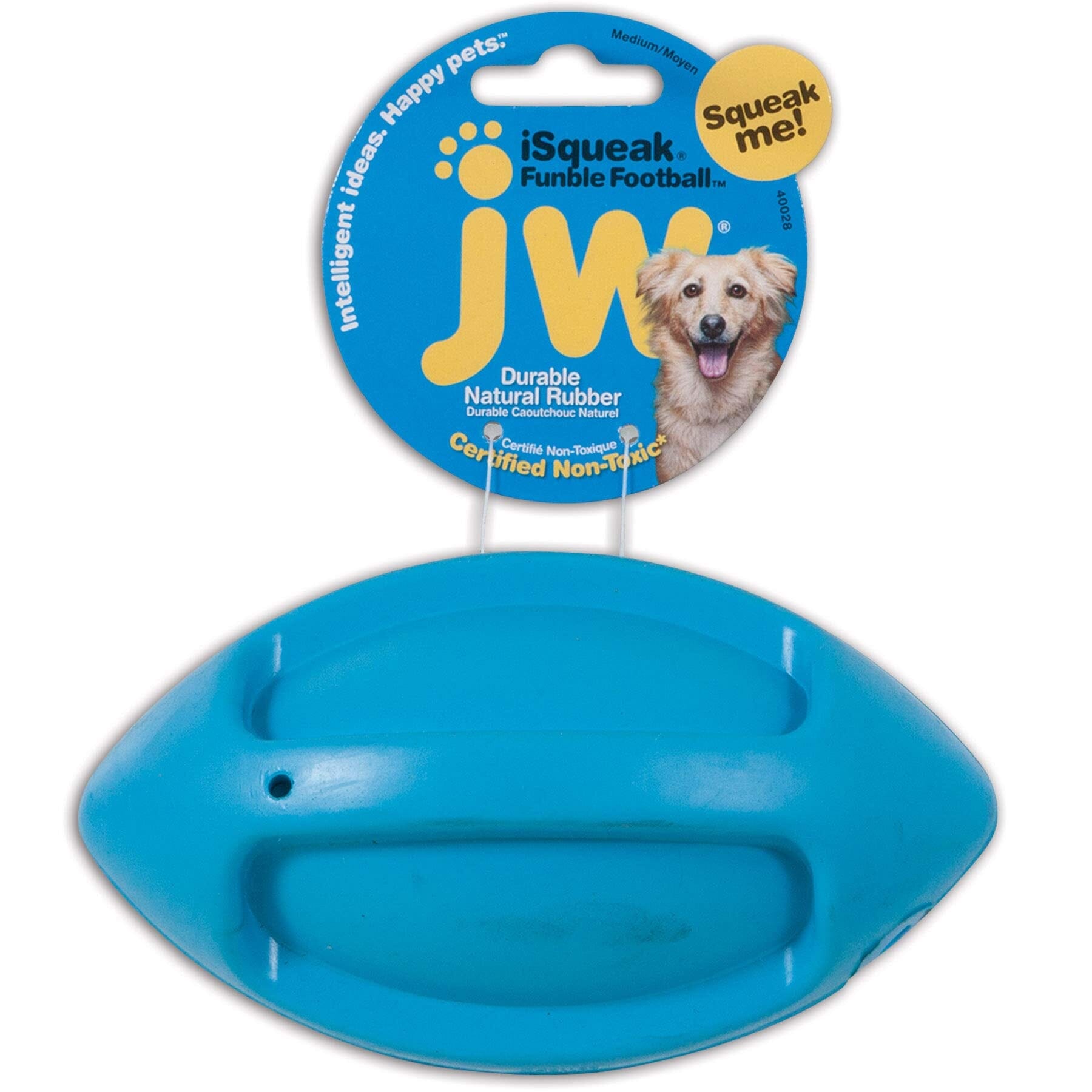 JW Pet iSqueak Funble Football Fetch Dog Toy - Medium  