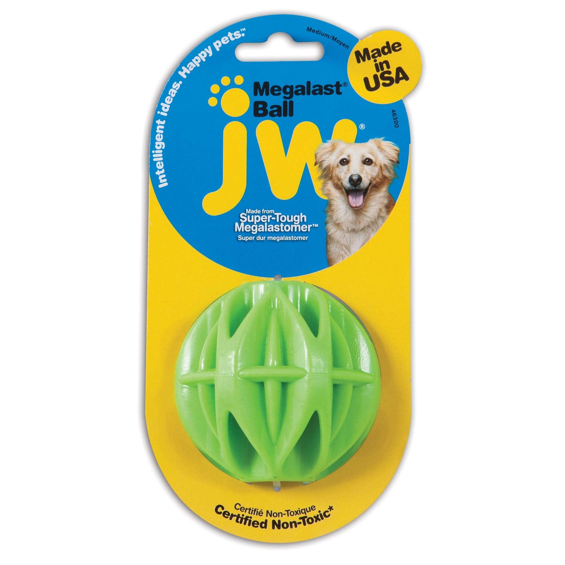 JW Pet Megalast Ball Rubberized Dog Toy - Assorted - Medium  