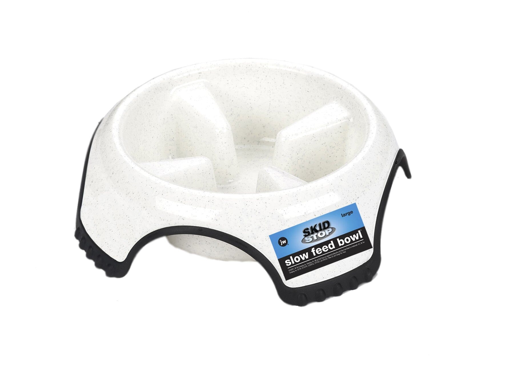 JW Pet SkidStop Slow-Feeding Durable Plastic and Anti-Skid Rubber Pet Bowl - Assorted Color Jumbo