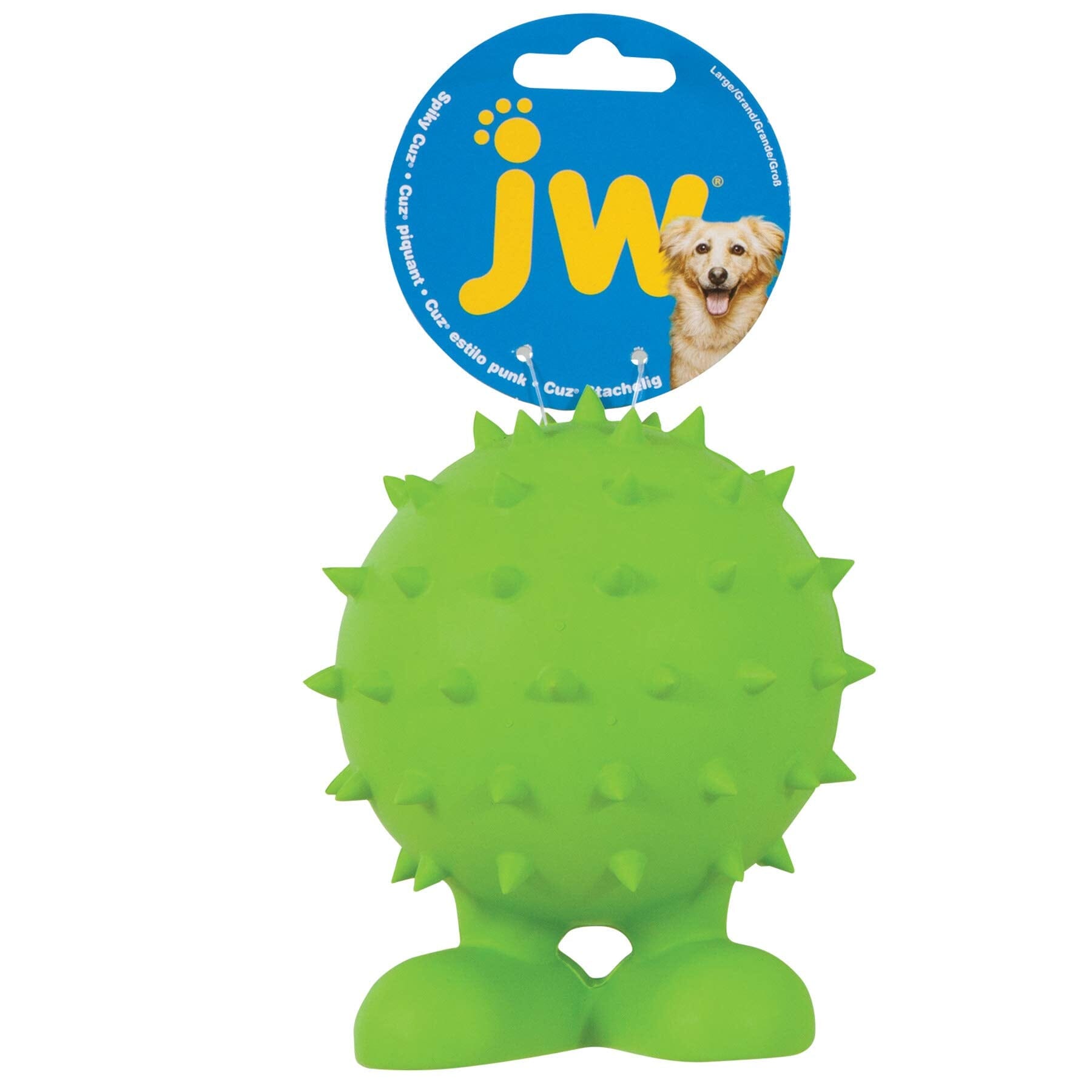 JW Pet  Spiky Cuz Rubberized Dog Toy - Assorted - Large  