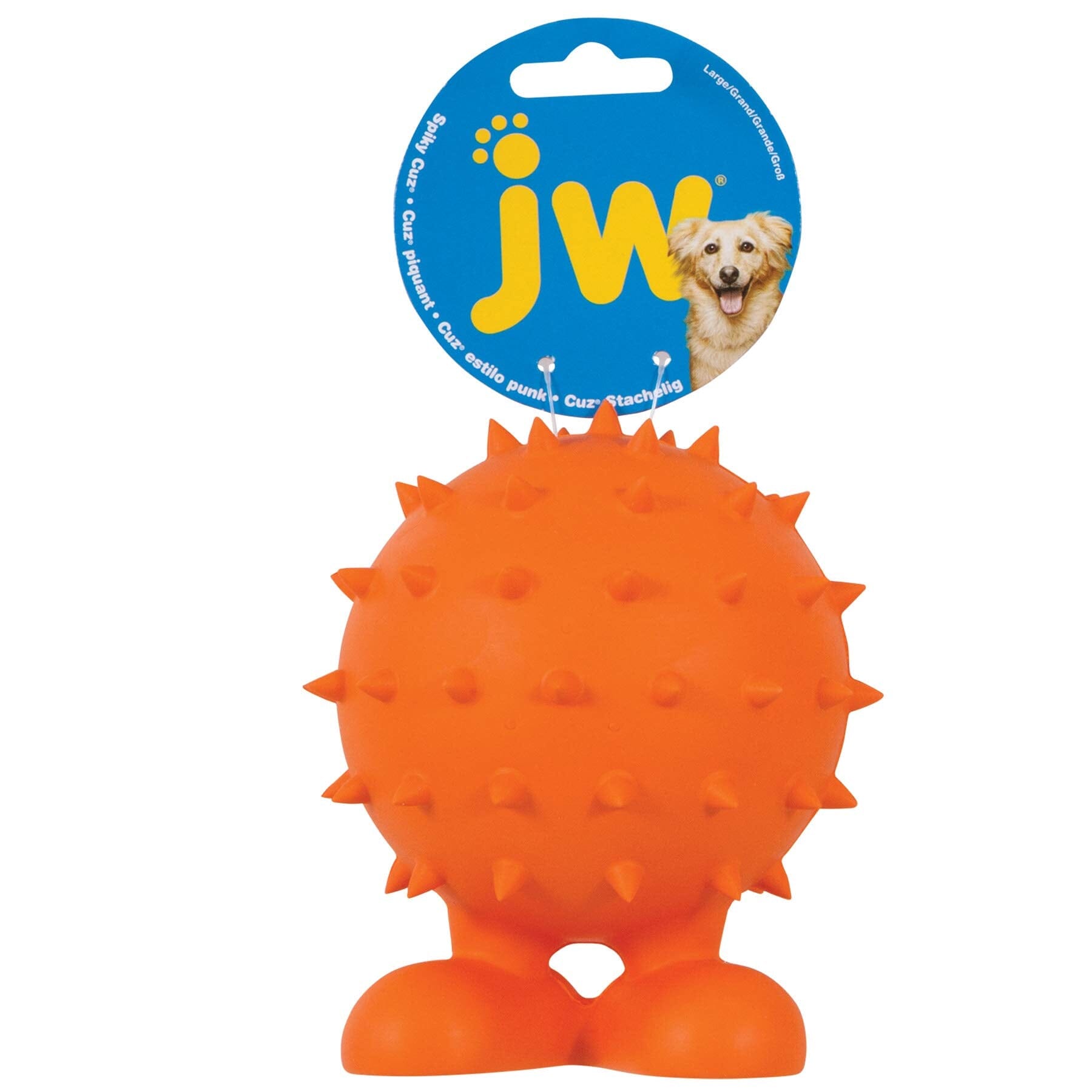 JW Pet  Spiky Cuz Rubberized Dog Toy - Assorted - Large  