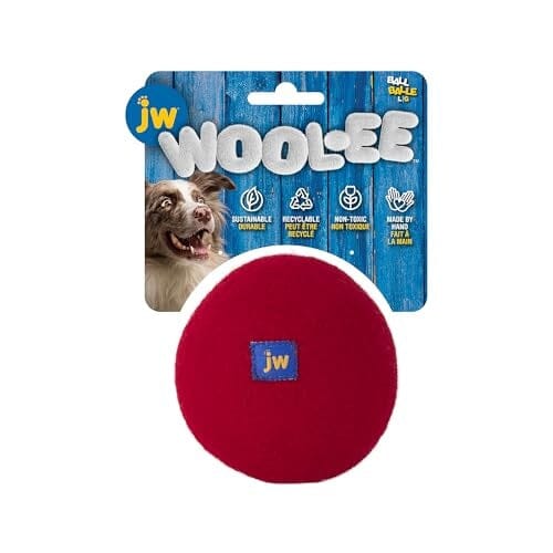 JW Pet WOOL-EE Ball Natural and 100% Hand-Made Wool Fetch Dog Toy - Assorted Color - Large Default Title