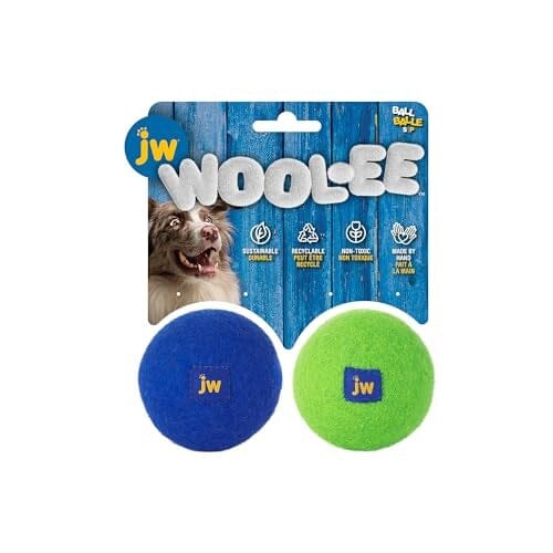 JW Pet WOOL-EE Ball Natural and 100% Hand-Made Wool Fetch Dog Toy - Assorted Color - Small - 2 Pack Default Title