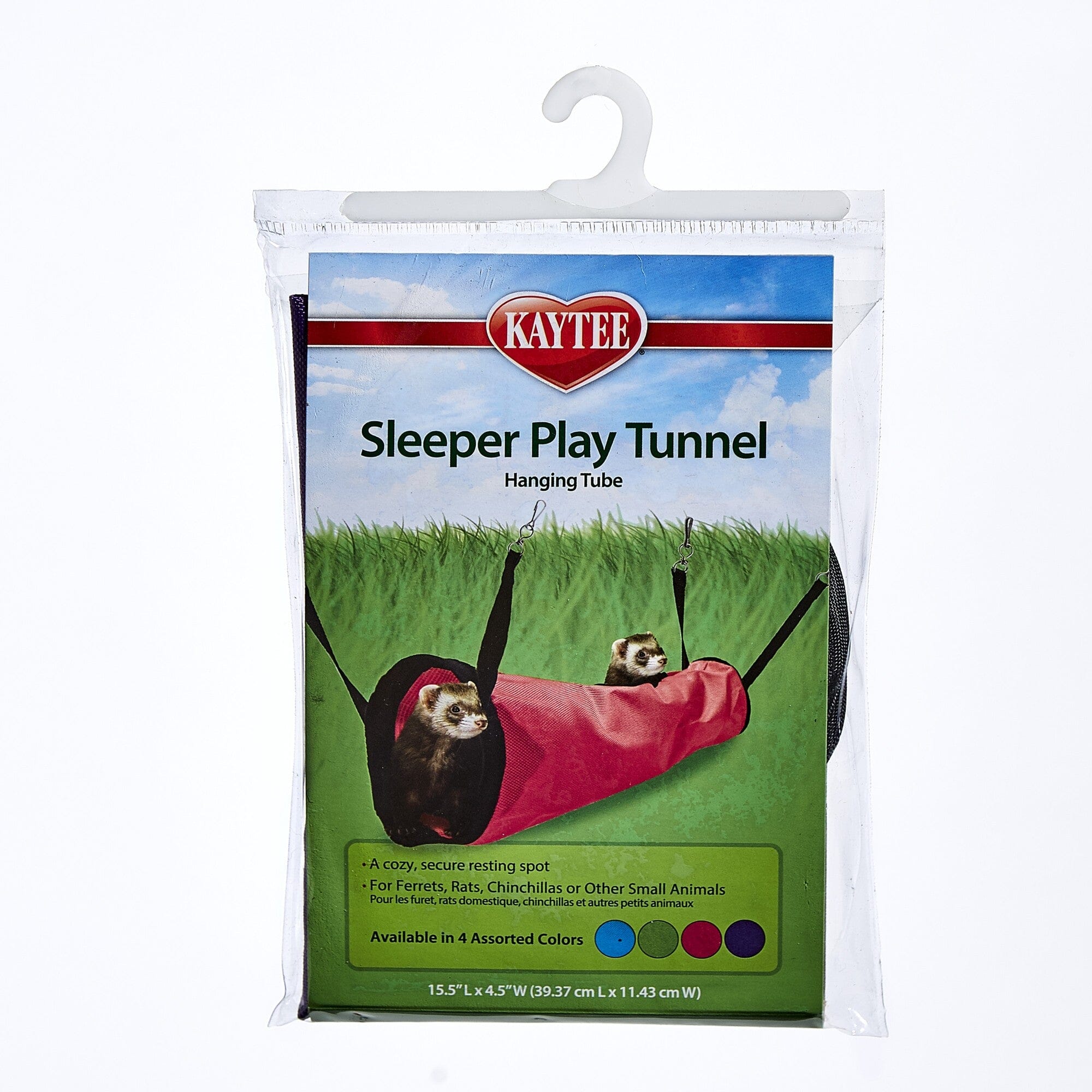 Kaytee Simple Sleeper Play Tunnel Pink, Purple, Blue, Green - 15 in X 4.5 in  