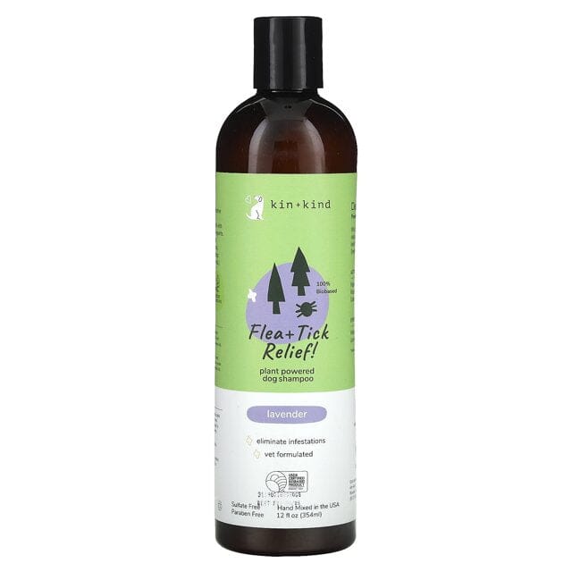 KIN + KIND Lavender Coconut and Olive Oil Flea and Tick Relief Dog Shampoo -12 Oz Default Title