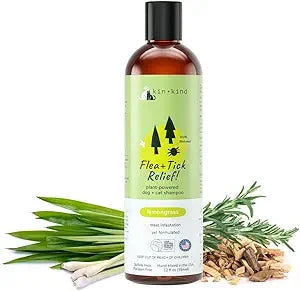 KIN + KIND Lemongrass Scented Flea and Tick Relief Cat and Dog Shampoo - 12 Oz Default Title