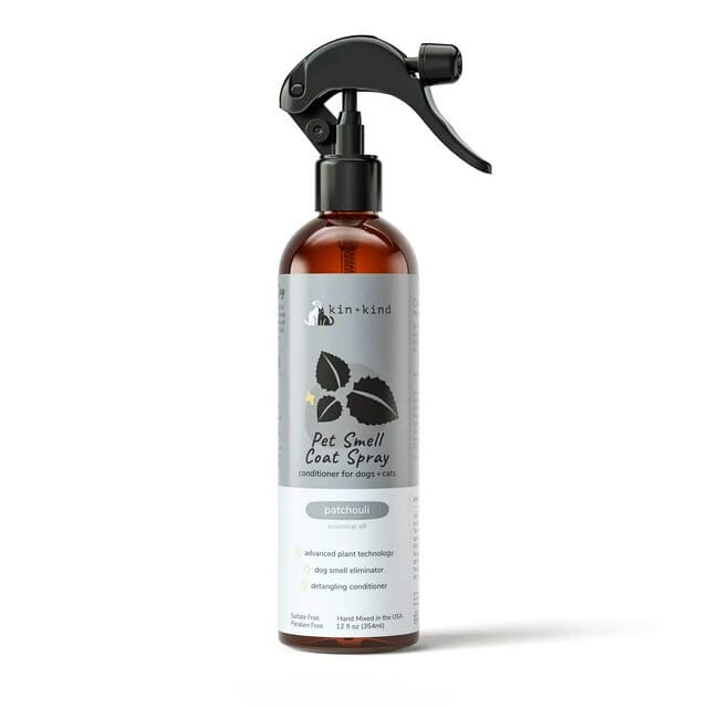 KIN + KIND Patchouli Natural Charcoal Deodorizing Cat and Dog Spray - 12 Oz - Case of 16 Default Title