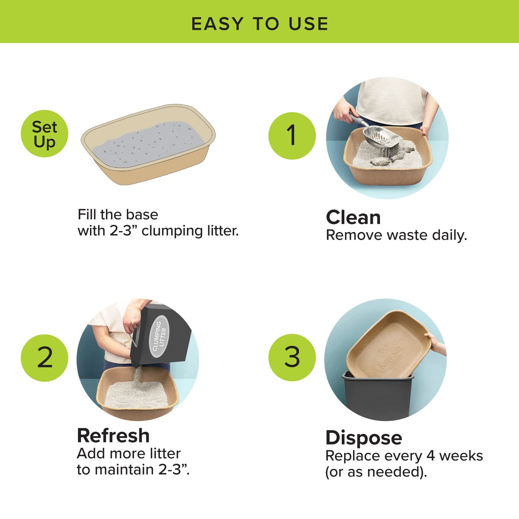 Kitty Sift Eco-Friendly Disposable Cat Litter Box - Jumbo  