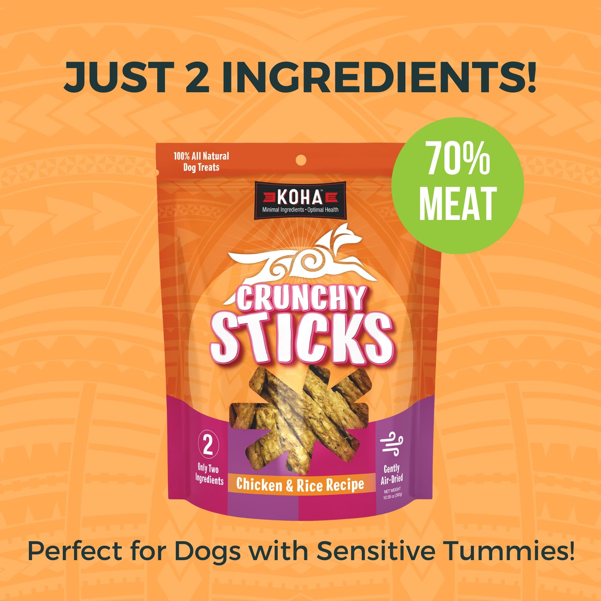 Koha Crunchy Sticks Limited Ingredient Sensitive Stomach Chicken and Rice Crunchy Dog Treats - 10.58 Oz