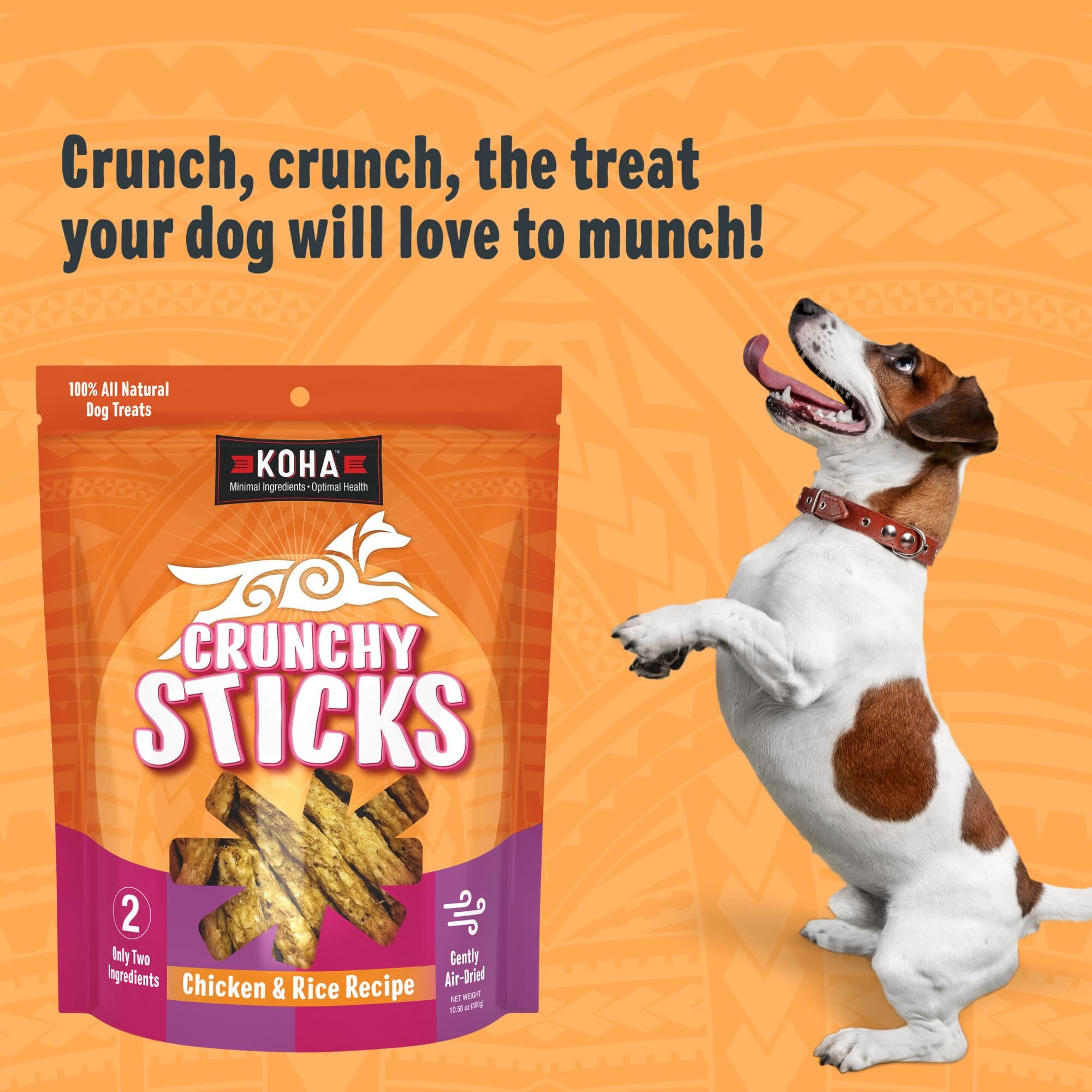 Koha Crunchy Sticks Limited Ingredient Sensitive Stomach Chicken and Rice Crunchy Dog Treats - 10.58 Oz