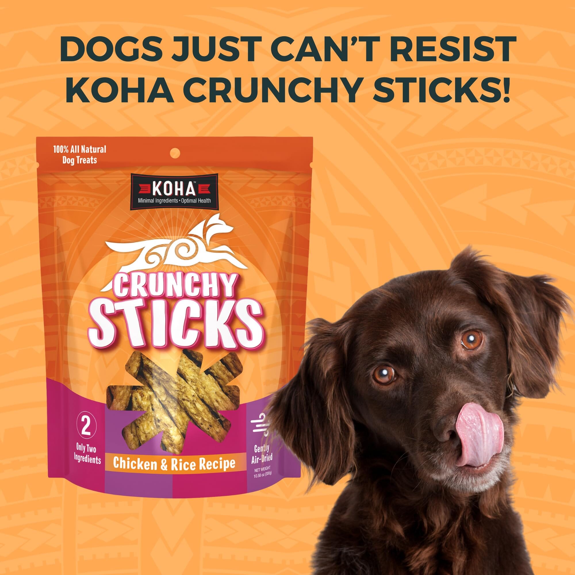 Koha Crunchy Sticks Limited Ingredient Sensitive Stomach Chicken and Rice Crunchy Dog Treats - 10.58 Oz