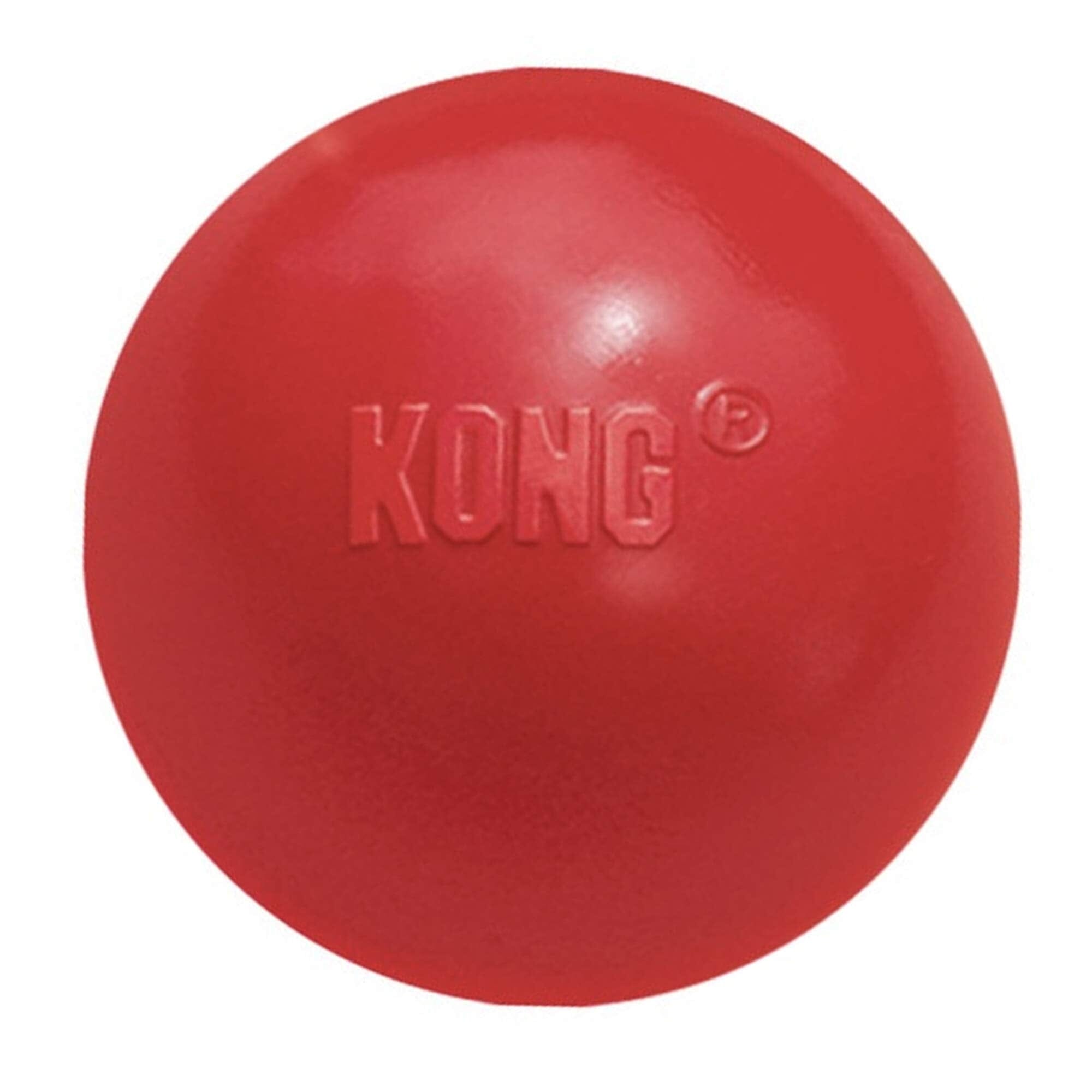 Kong Ball with Hole Durable Rubber Fetch and Squeak Dog Toy Small 