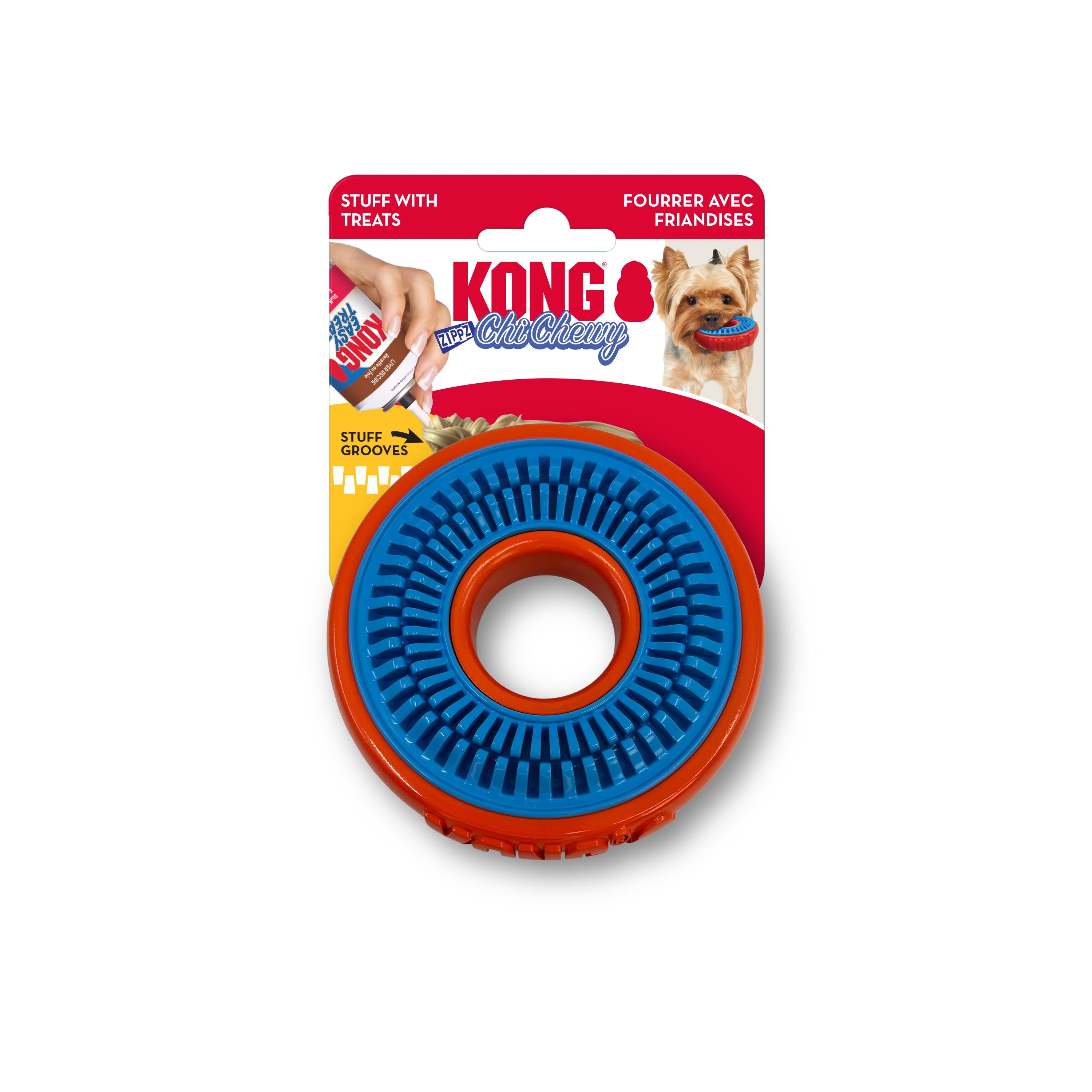 Kong Chi-Chewy Zippz Oral Hygeinic Grooves Ring Dog Toy - Small