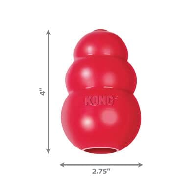 Kong Classic Chase Chew and Fetch Durable Natural Rubber Dog Toy - Red  