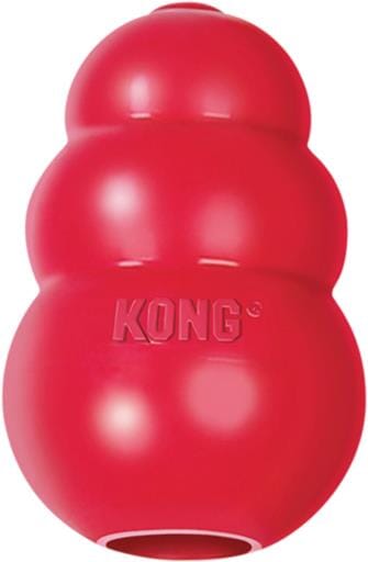 Kong Classic Chase Chew and Fetch Durable Natural Rubber Dog Toy - Red  