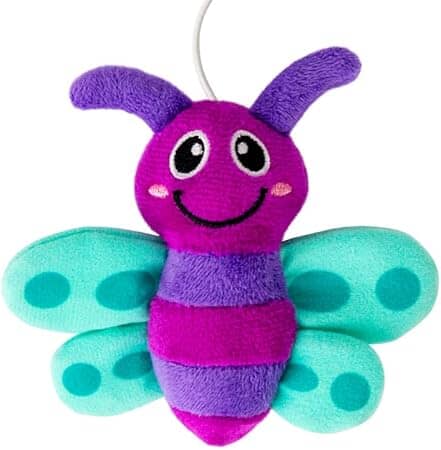 Kong Connects Hard Surface Gripping Firefly Cat Teaser with Plush Catnip Cat Toy