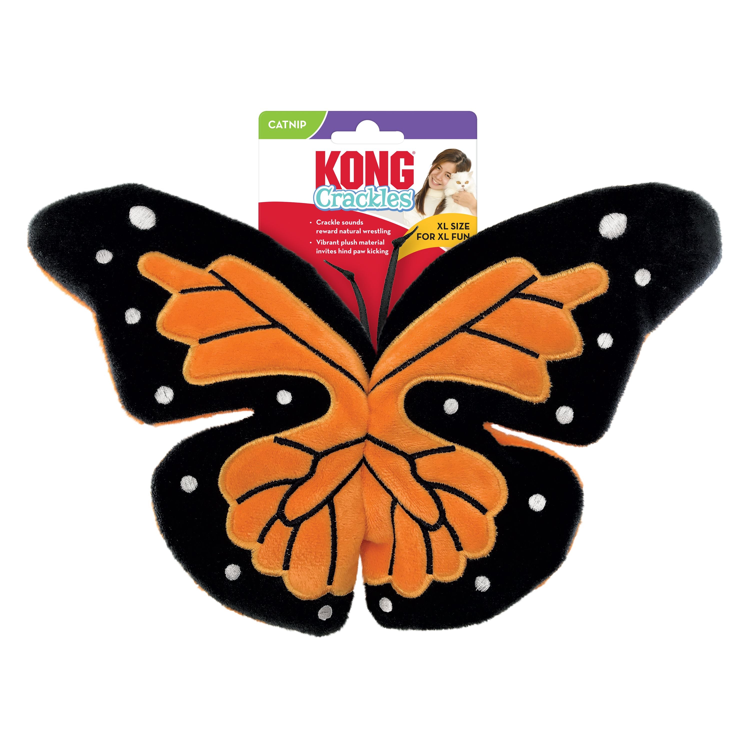 Kong Crackles Flutterz Butterfly Crinkle and Plush Cat Toy