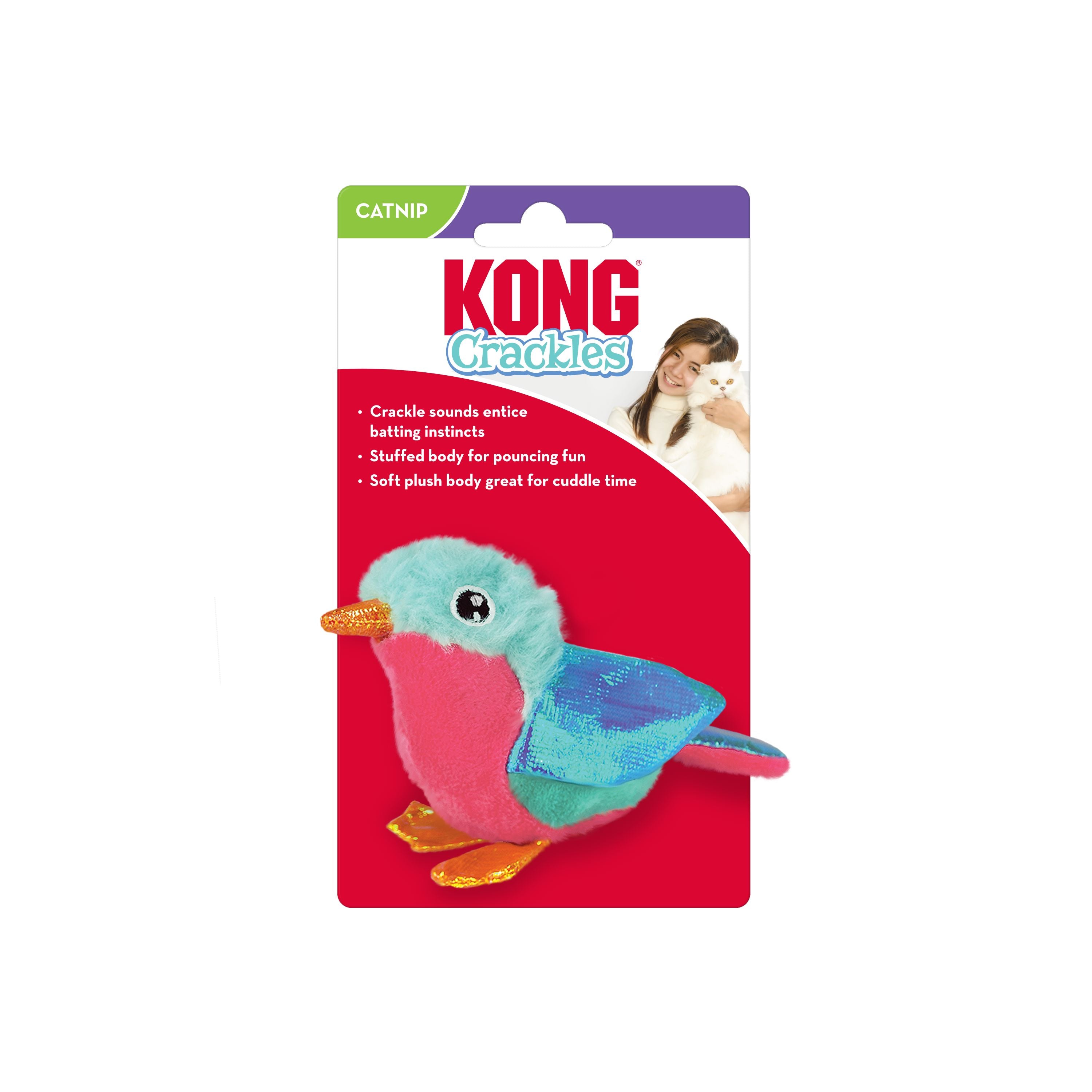 Kong Crackles Tweetz Bird Crinkle and Plush Catnip Cat Toy