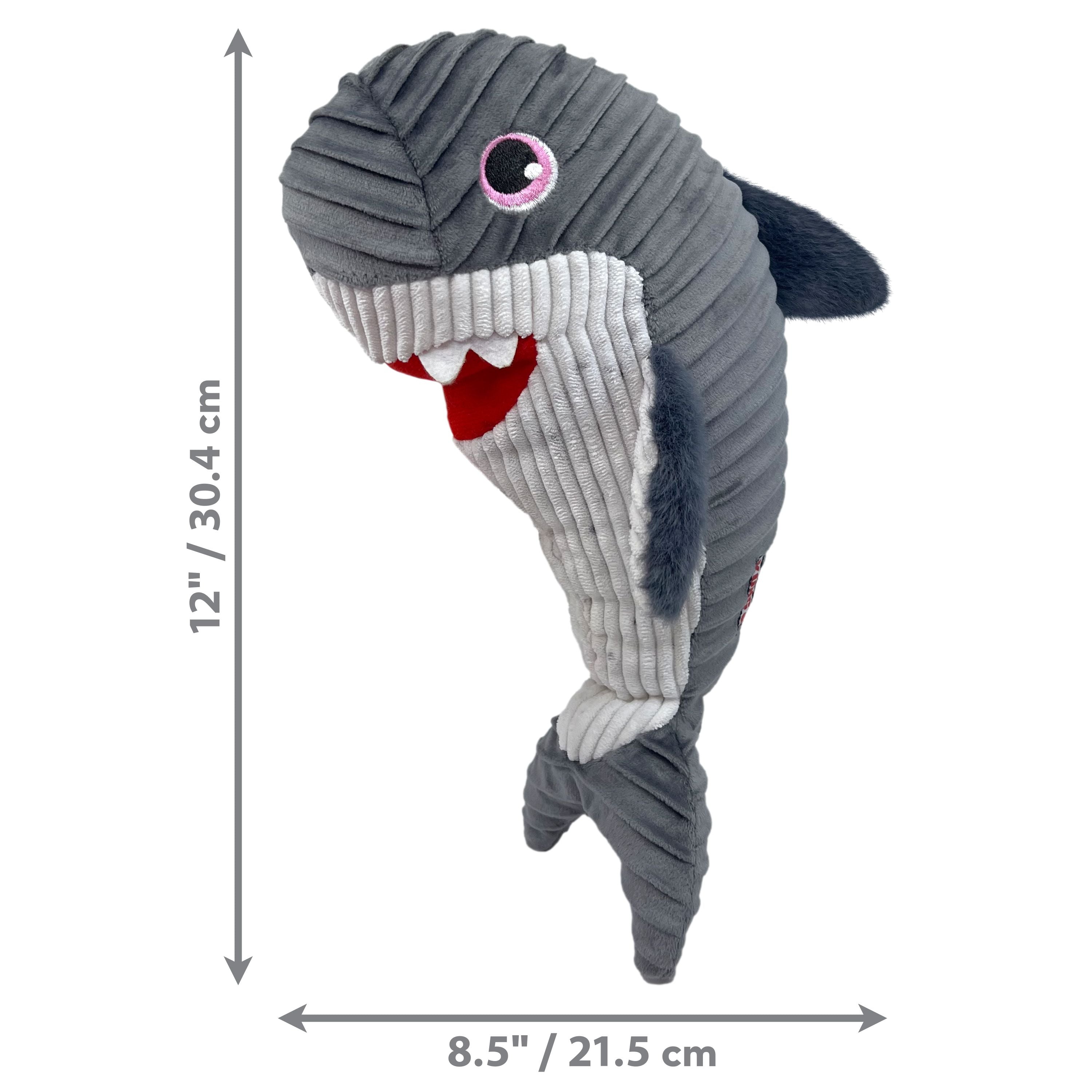 Kong Cuteseas Rufflez Shark Squeak and Plush Dog Toy - Medium