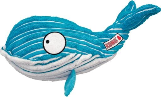 Kong Cuteseas Whale Corduroy Crinkle and Squeaking Plush Dog Toy - Large  