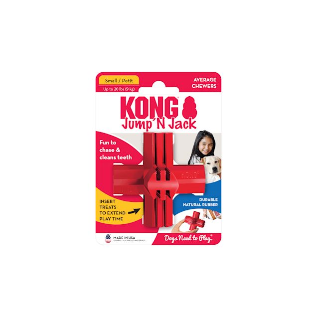 Kong Dental Textured Jump N' Jack Rubber Dog Toy - Small