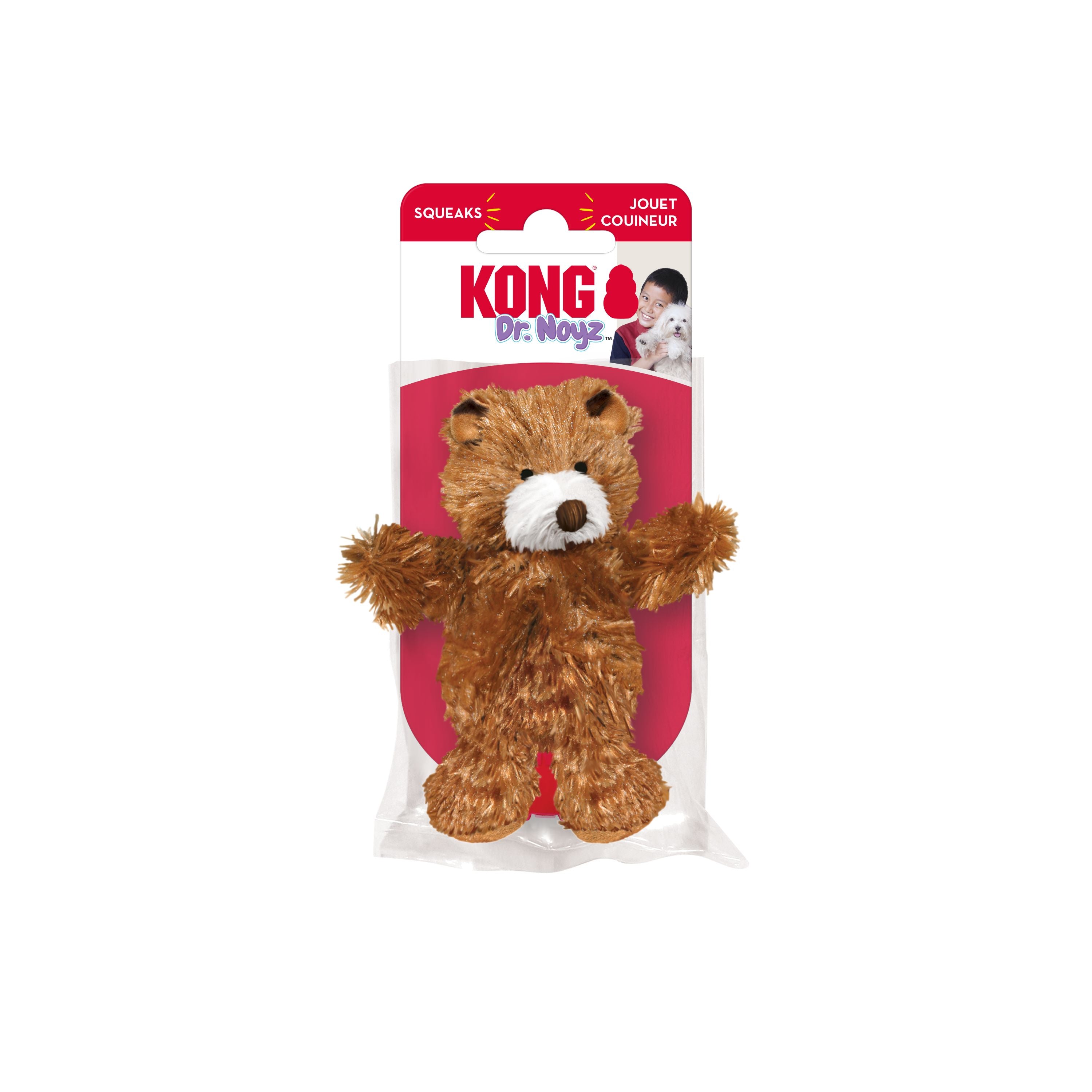 Kong Dr. Noys Teddy Bear Removable Squeaker and Plush Dog Toy - Medium
