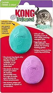 Kong Egg-Shaped and Catnip Infused Rubber Cat Toys - 2 Pack Default Title